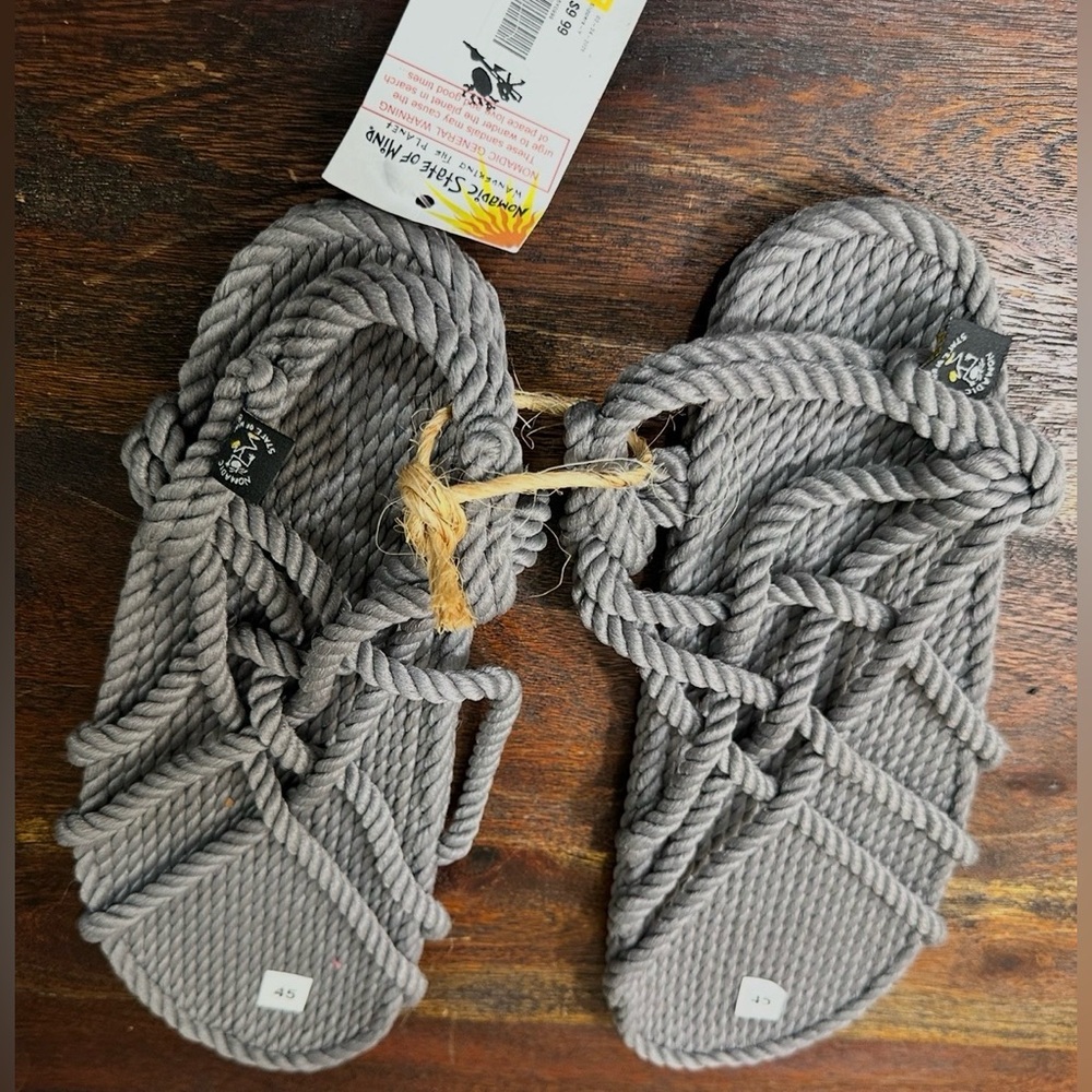 Nomadic‎ State of mind gray rope sandals NWT size 45/11.5-12